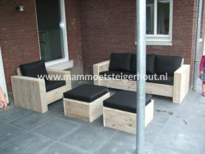 Steigerhout Loungeset Trapani