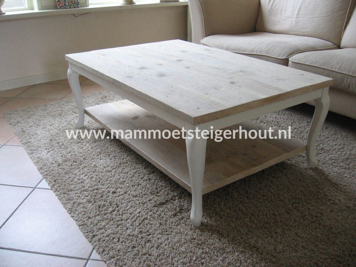 hop exegese vrijgesteld Steigerhout Salon tafel Queen Ann+ onderblad | Mammoet Steigerhouten