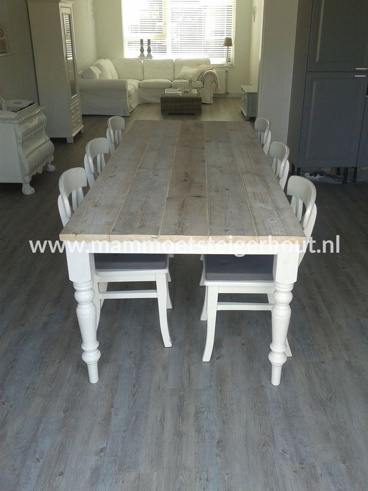 Steigerhout tafel Brocante Mammoet Steigerhouten